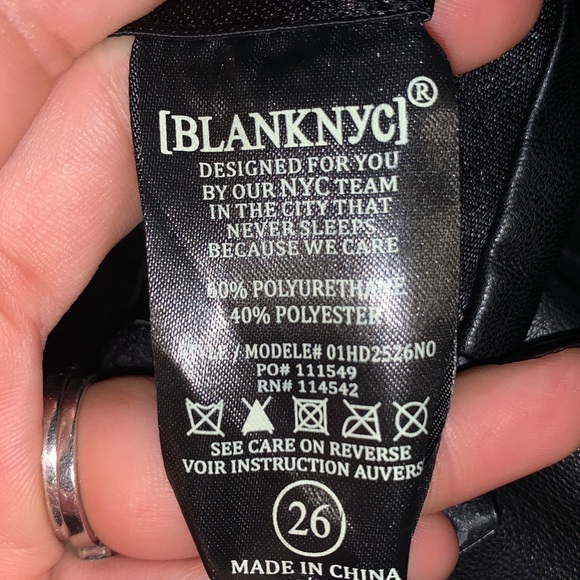 New BlankNYC Vegan Leather Pants High Waist Leggings size 26 - Picture 2 of 10